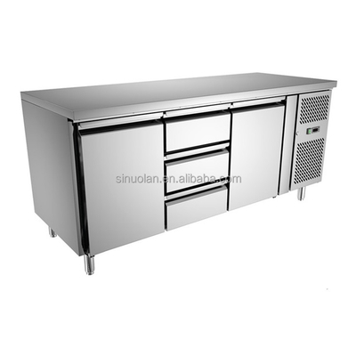 Kitchen Equipment Work Bench Refrigerator Undercounter Counter Fridge Workbench Chiller Under Bar 1.5M Refrigerator