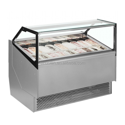 20 Flavours Ice Cream Freezer For Grocery Scooping Ice Cream Refrigerated Showcase