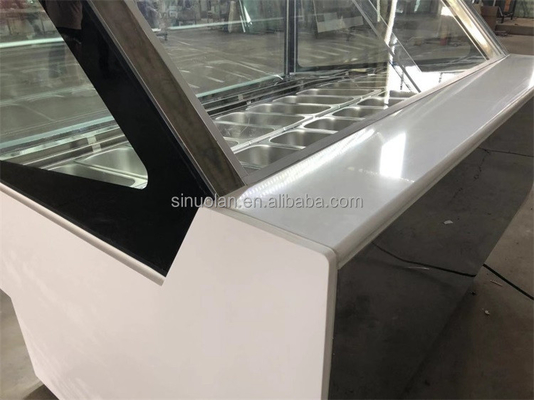 Popular Type Ice Cream Gelato Showcase Display Freezer With 12, 16, 20, Pans