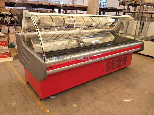 Front Open Curved Glass Deli Case Supermarket Refrigerator Commercial Deli Cases Food Chiller Display Fridge For Sale