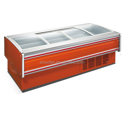 Factory Price Wholesale Commercial Frozen Food Display Island Freezer Island Chest Freezer Island For Sale