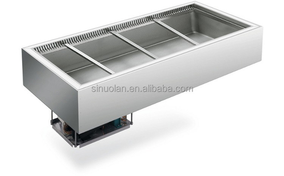 Buffet Wooden Salad Bar Display Fridge Cold Salad Bar Table For Restaurant