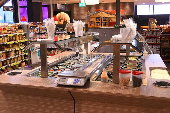 NEW Design Salad Counter Buffet Wooden Salad Bar Refrigerator For Sale